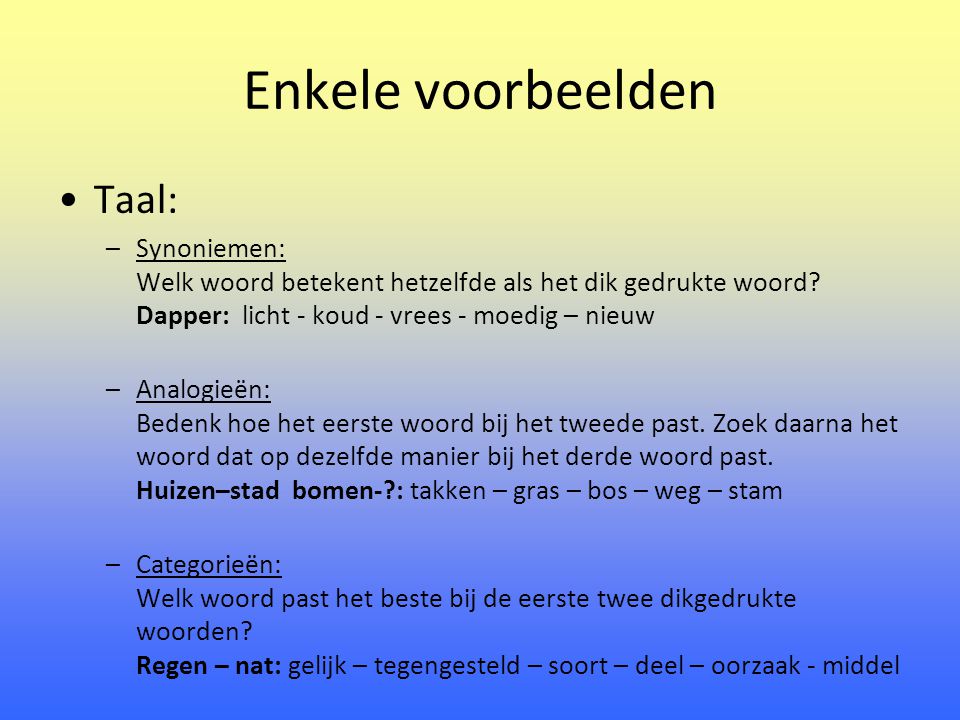 Wat is een synoniem voorbeeld