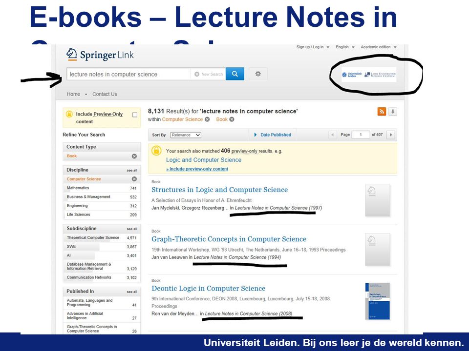 E-books – Lecture Notes in Computer Science