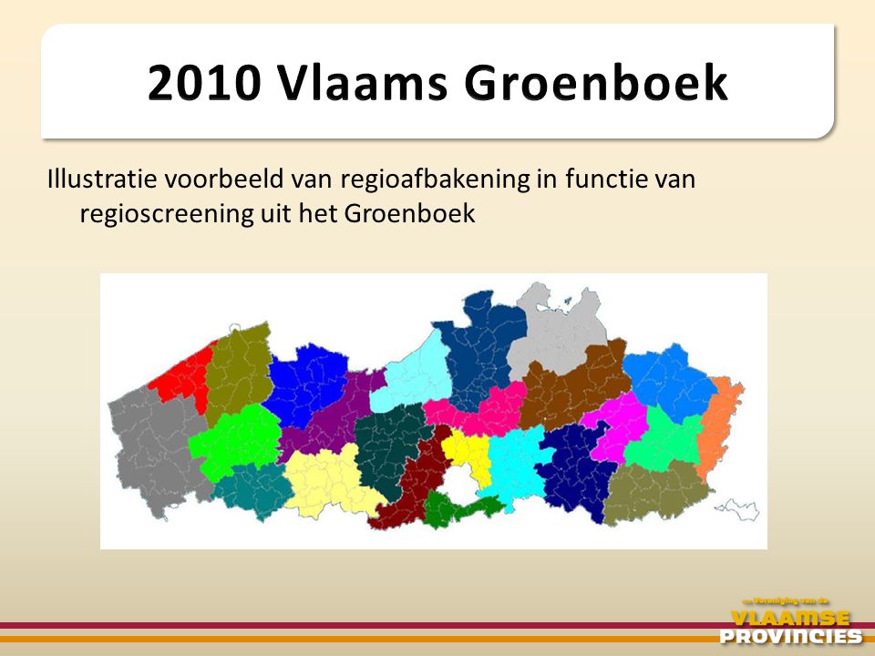 Illustratie voorbeeld van regioafbakening in functie van regioscreening uit het Groenboek
