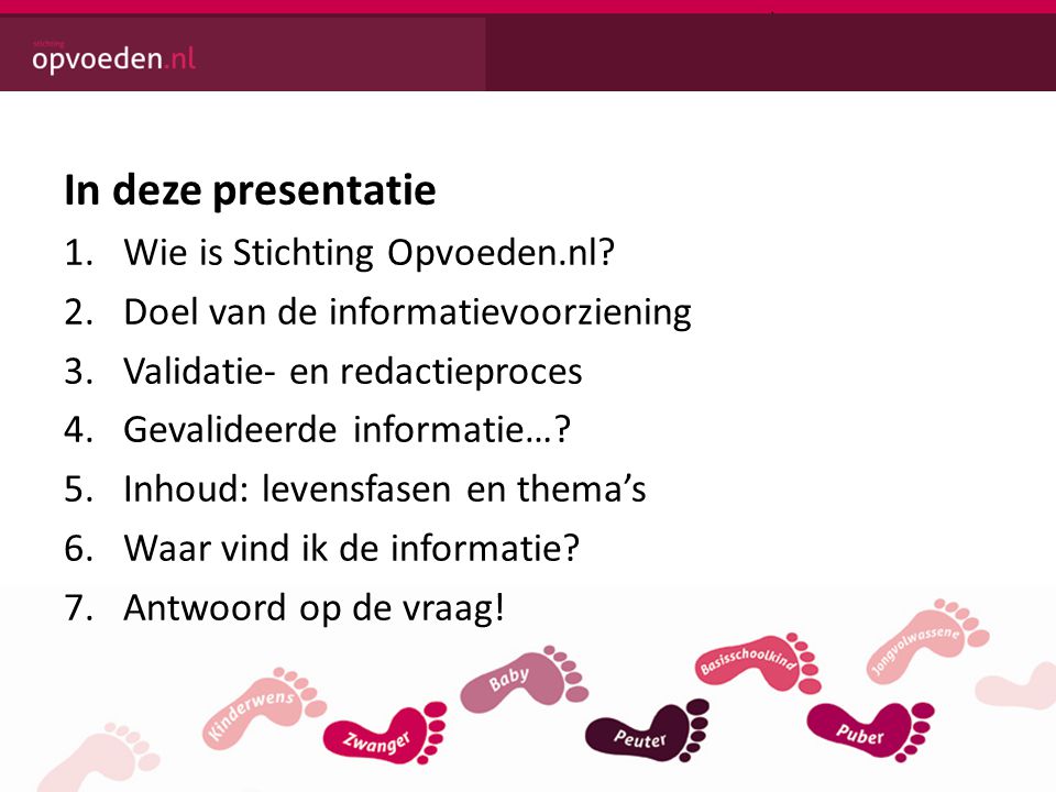 In deze presentatie 1.Wie is Stichting Opvoeden.nl.