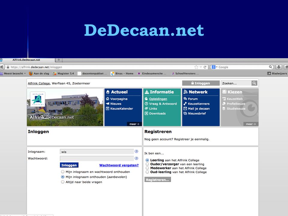 DeDecaan.net Informatieavond 6vwo