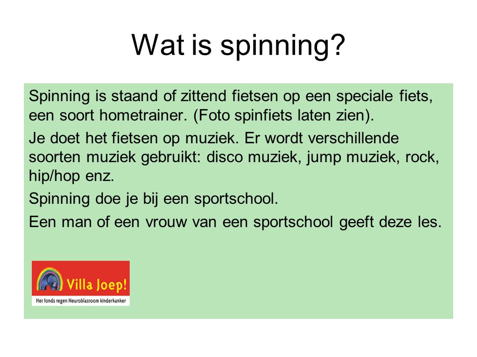 Wat is spinning.