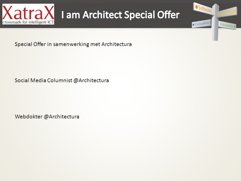 Special Offer in samenwerking met Architectura Social Media
