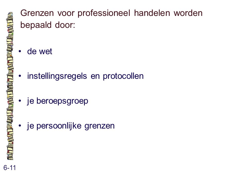 Afbeeldingsresultaat voor grenzen voor professioneel handelen worden bepaald door