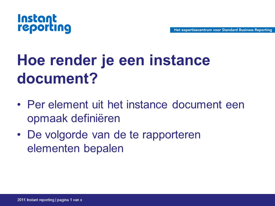 Hoe render je een instance document.