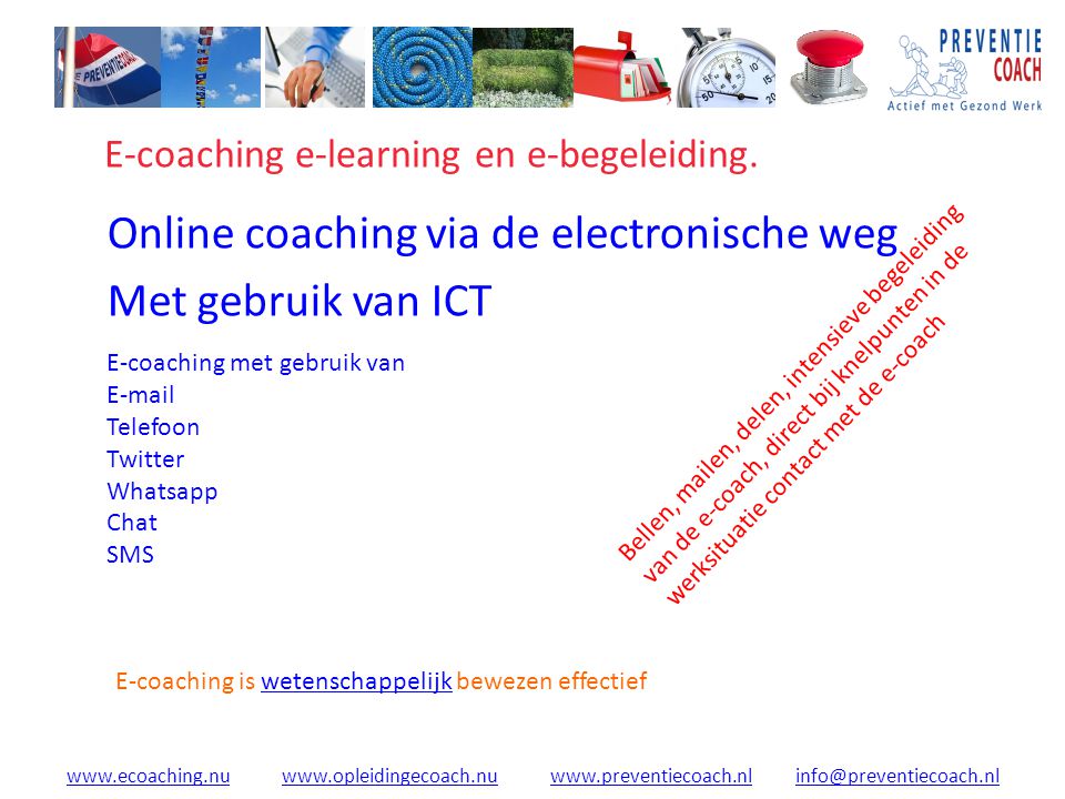 E-coaching e-learning en e-begeleiding.
