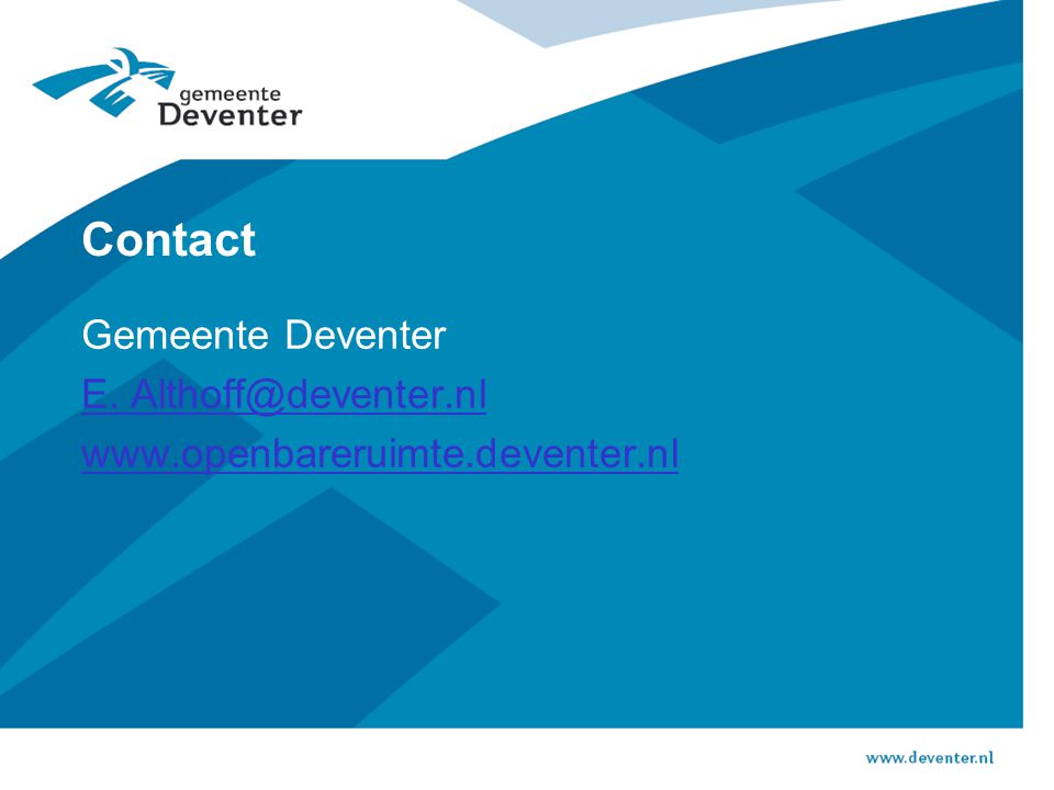 Contact Gemeente Deventer E.