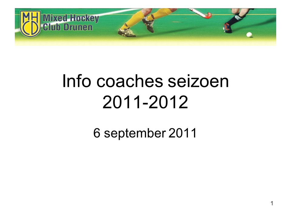 1 Info coaches seizoen september 2011