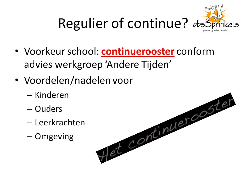 Regulier of continue.