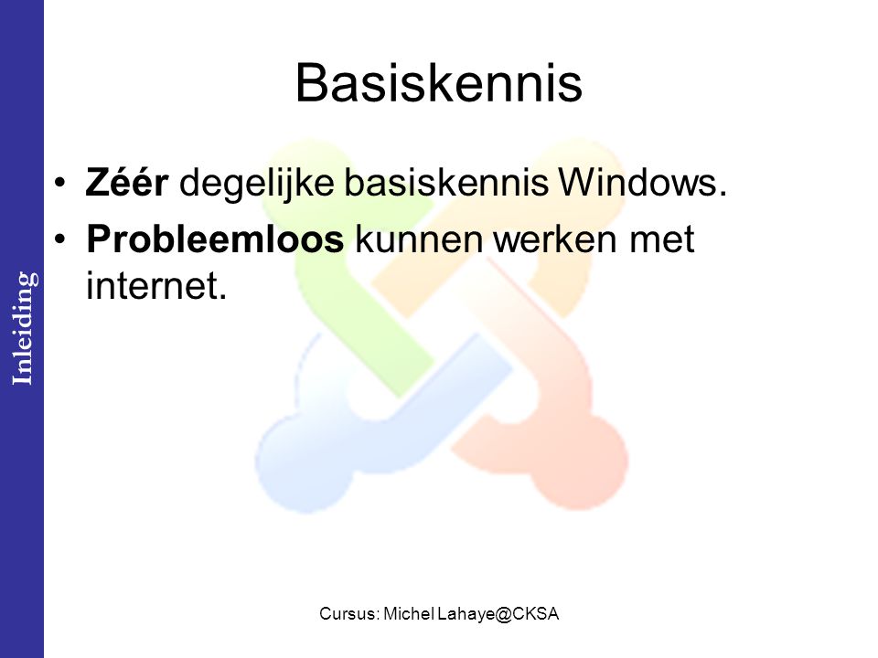 Cursus: Michel Basiskennis Zéér degelijke basiskennis Windows.