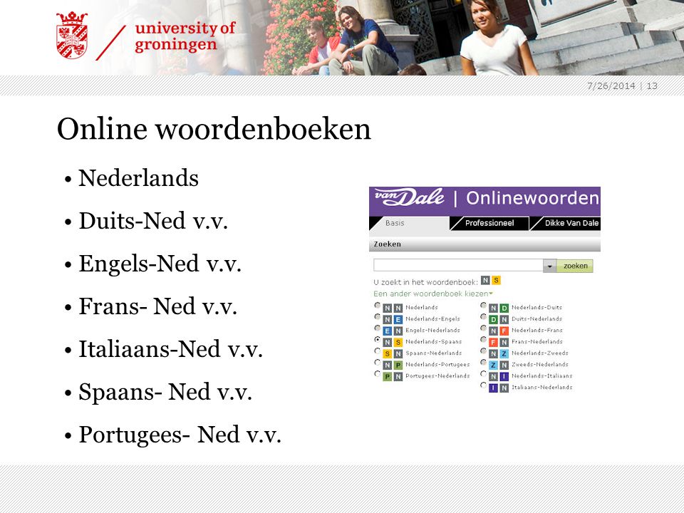 7/26/2014 | 13 Online woordenboeken Nederlands Duits-Ned v.v.