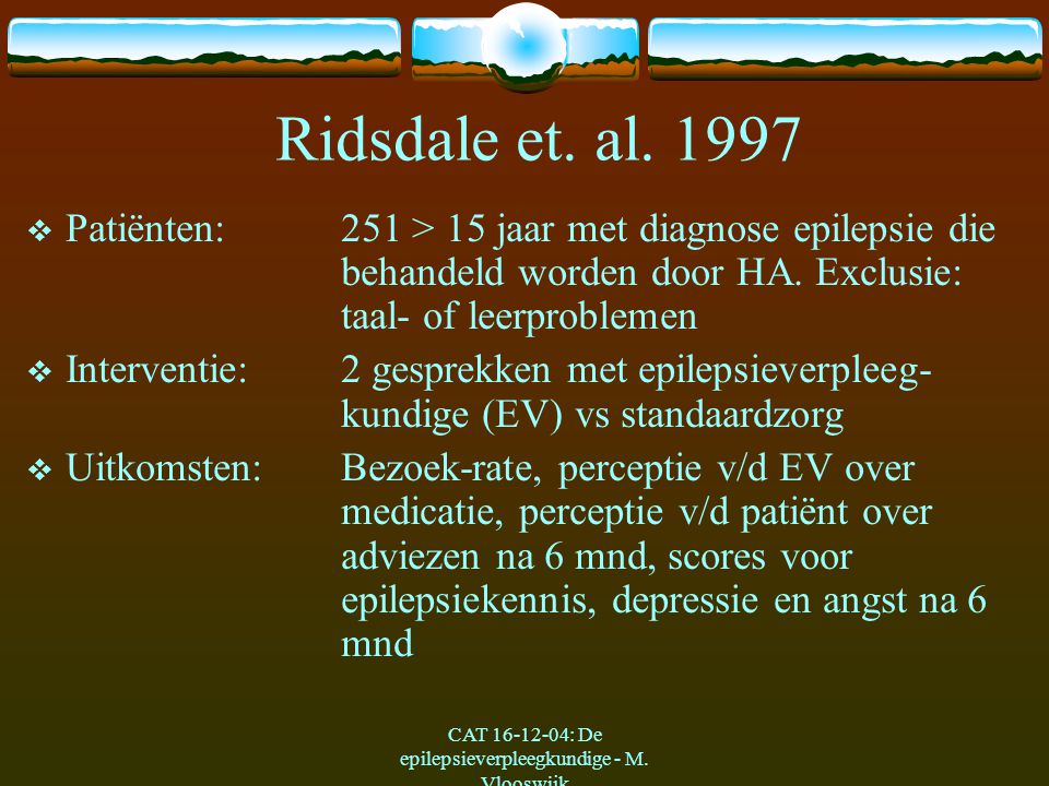 CAT : De epilepsieverpleegkundige - M. Vlooswijk Ridsdale et.