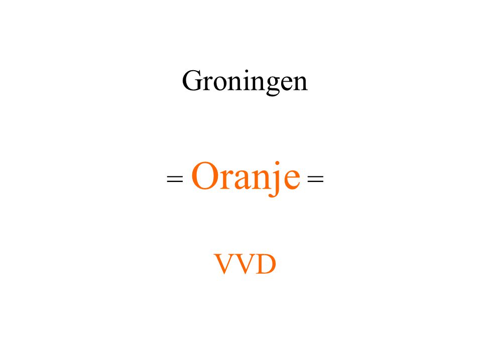 Groningen = Oranje = VVD