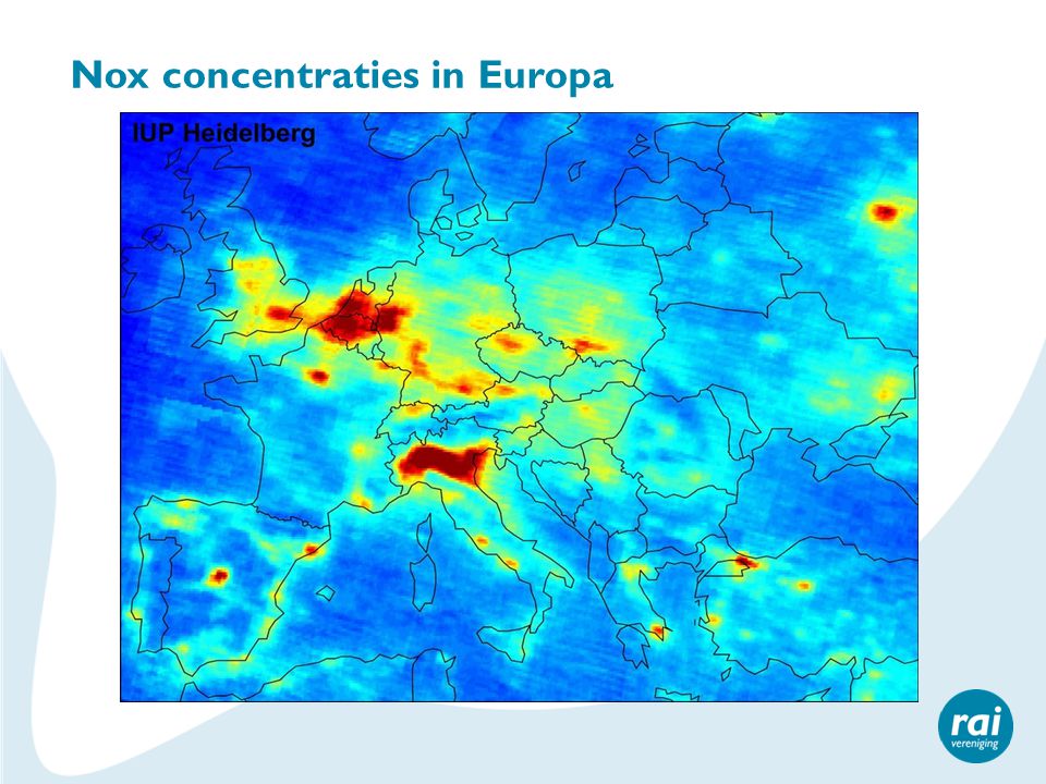 Nox concentraties in Europa