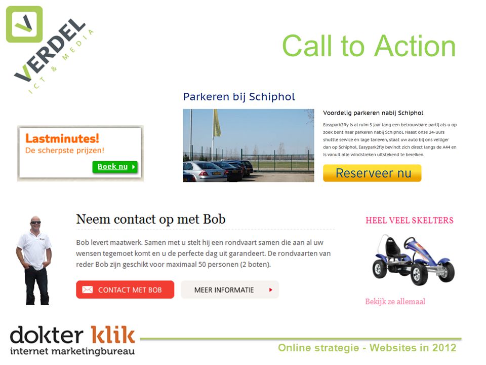 Call to Action Online strategie - Websites in 2012