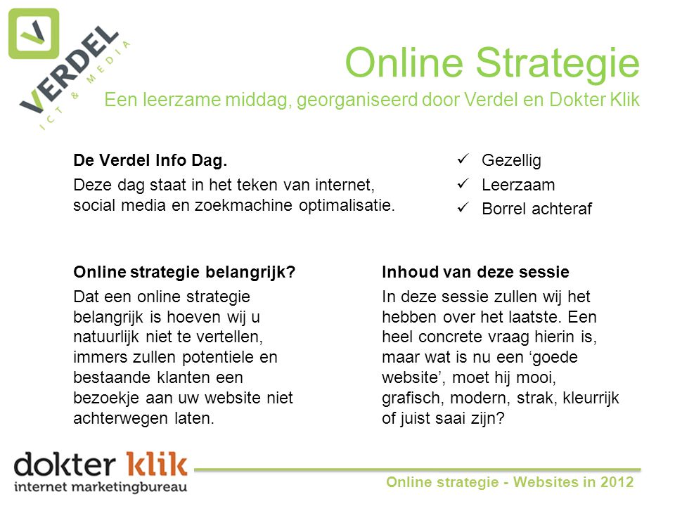 Online Strategie De Verdel Info Dag.