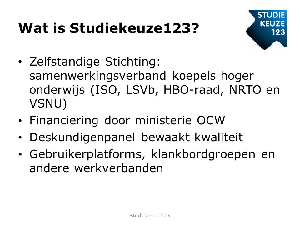 Wat is Studiekeuze123.