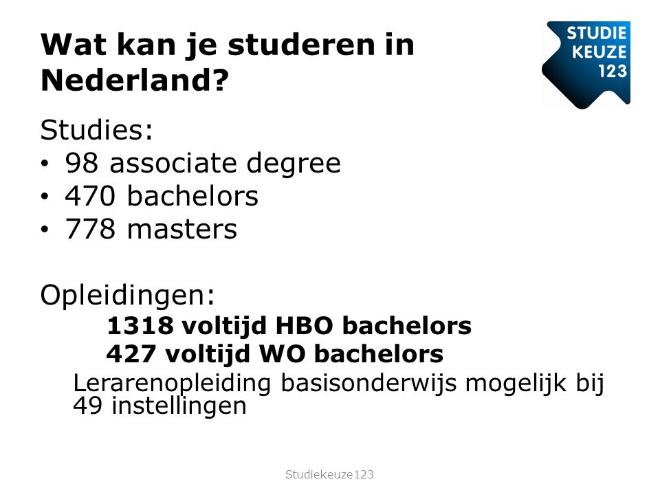 Wat kan je studeren in Nederland.