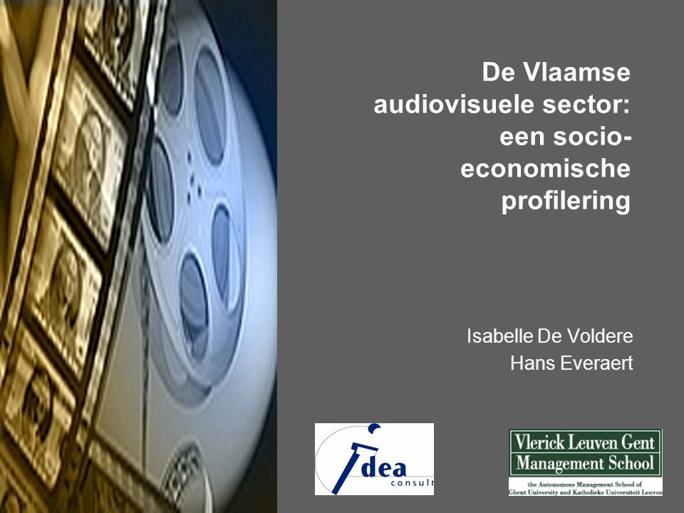 De Vlaamse audiovisuele sector: een socio- economische profilering Isabelle De Voldere Hans Everaert