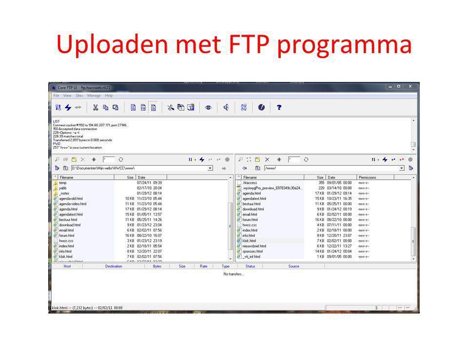 Uploaden met FTP programma