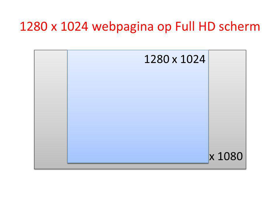 1280 x 1024 webpagina op Full HD scherm 1920 x x 1024