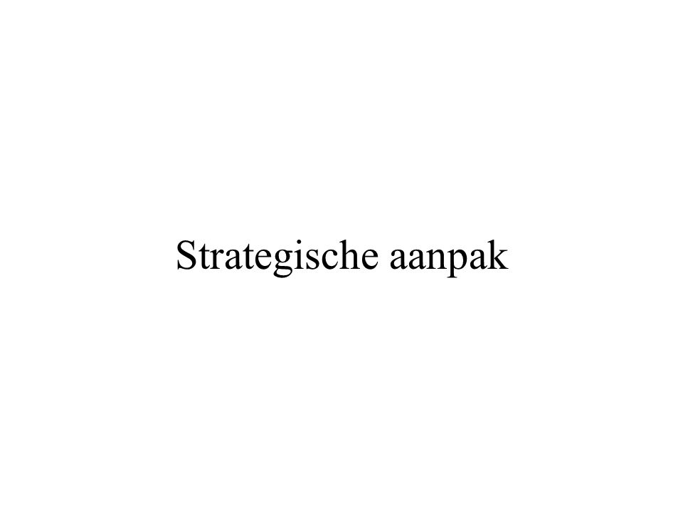 Strategische aanpak