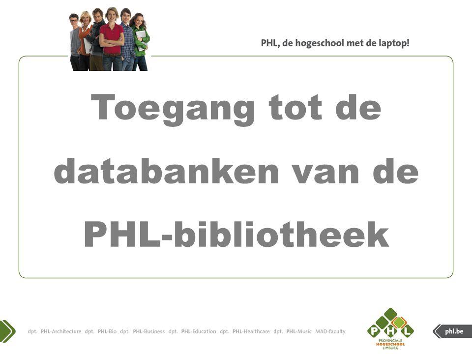 Toegang tot de databanken van de PHL-bibliotheek