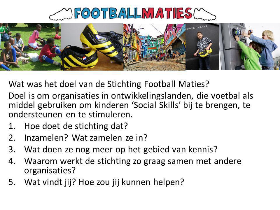 Wat was het doel van de Stichting Football Maties.