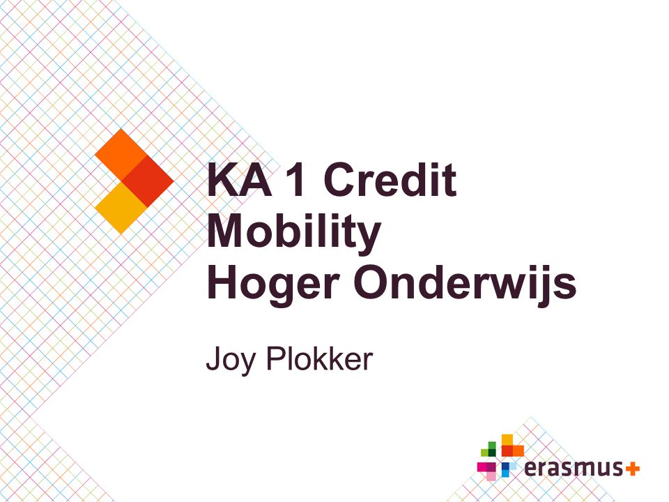 KA 1 Credit Mobility Hoger Onderwijs Joy Plokker