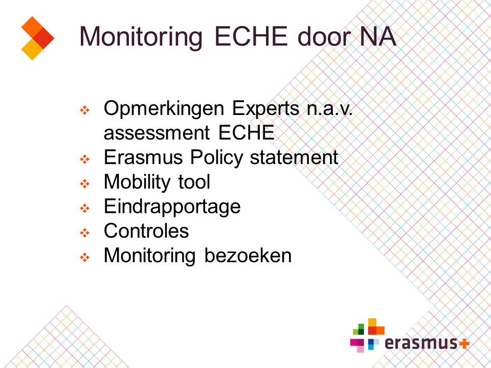 Monitoring ECHE door NA  Opmerkingen Experts n.a.v.