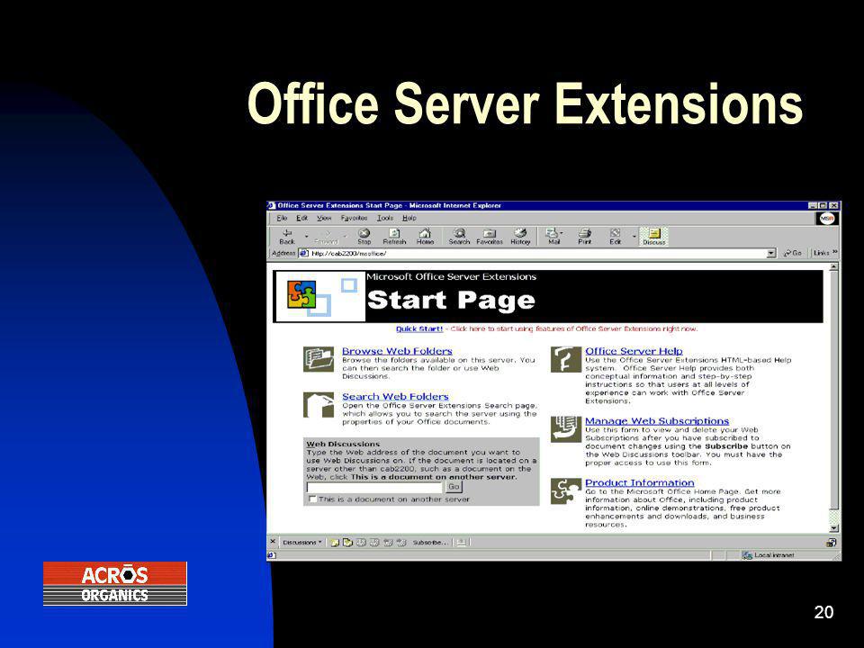 20 Office Server Extensions