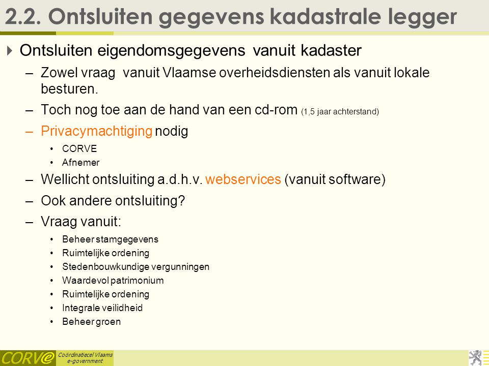 Coördinatiecel Vlaams e-government 2.2.