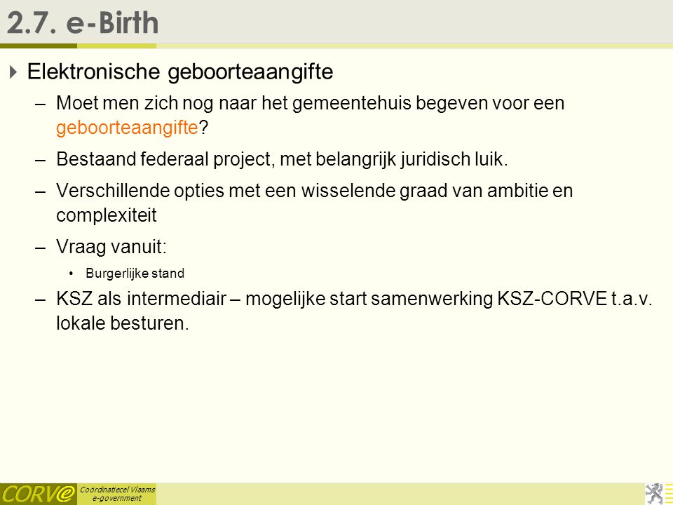 Coördinatiecel Vlaams e-government 2.7.