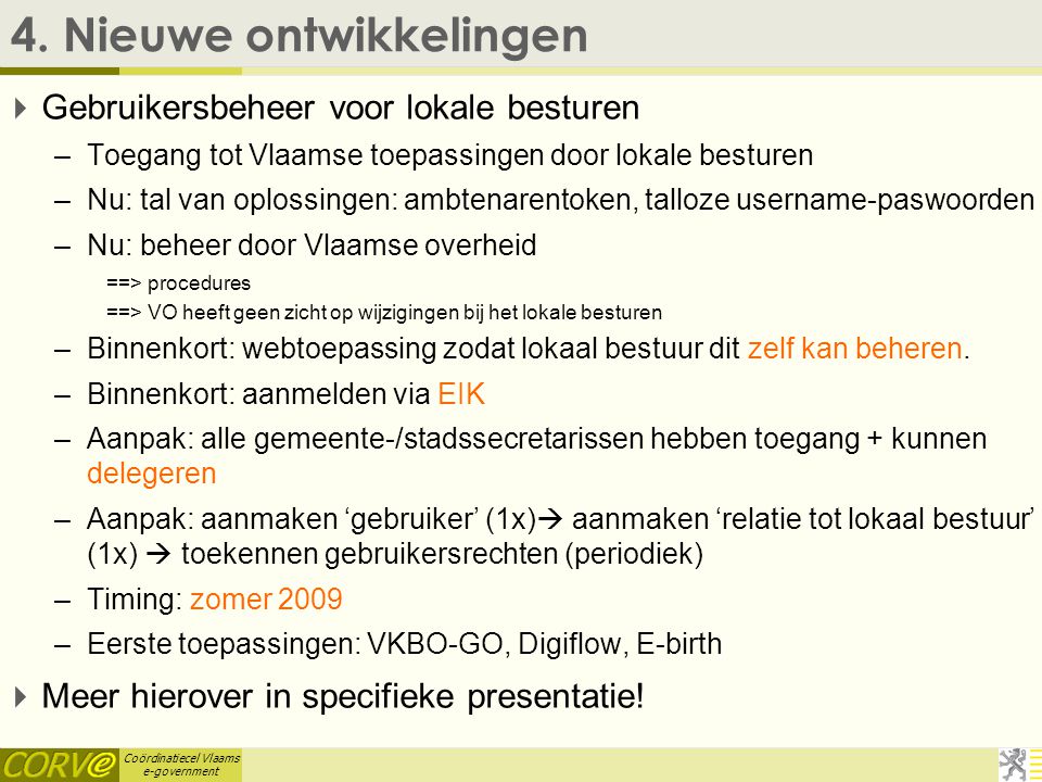 Coördinatiecel Vlaams e-government 4.