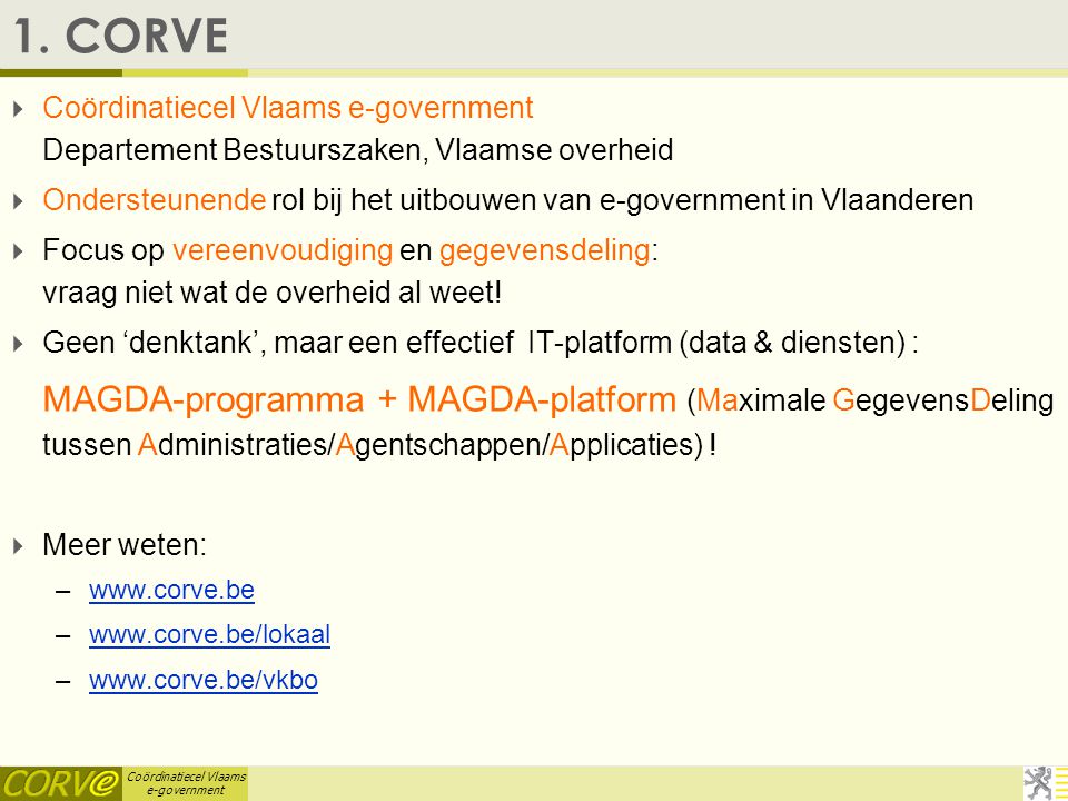 Coördinatiecel Vlaams e-government 1.