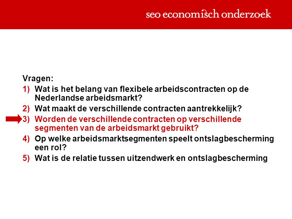 Vragen:  Wat is het belang van flexibele arbeidscontracten op de Nederlandse arbeidsmarkt.