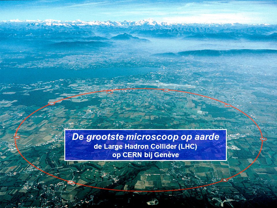 De grootste microscoop op aarde de Large Hadron Collider (LHC) op CERN bij Genève