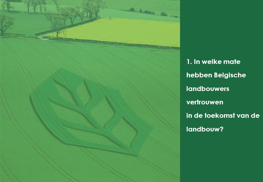 1. In welke mate hebben Belgische landbouwers vertrouwen in de toekomst van de landbouw