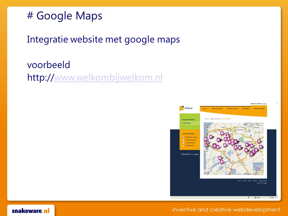 # Google Maps Integratie website met google maps voorbeeld
