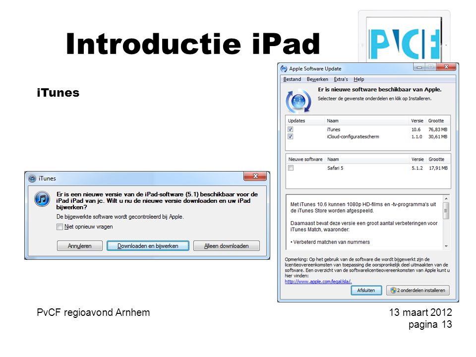 Introductie iPad iTunes PvCF regioavond Arnhem13 maart 2012 pagina 13