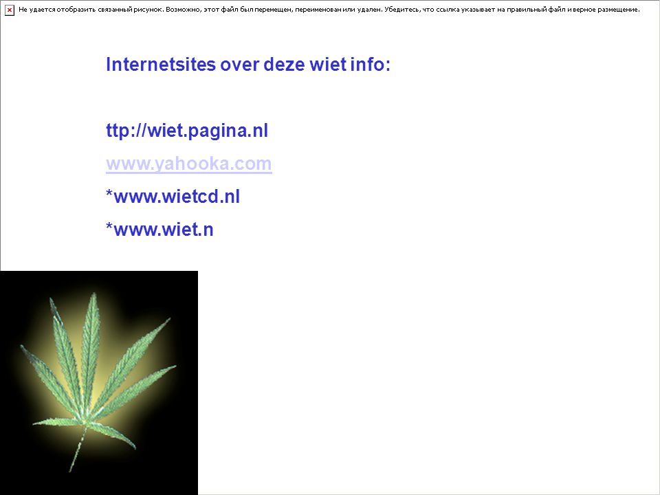 Internetsites over deze wiet info: ttp://wiet.pagina.nl   *  *  Kijk naar de antwoorden van vraag 11 Voeg hier foto’s of plaatjes in