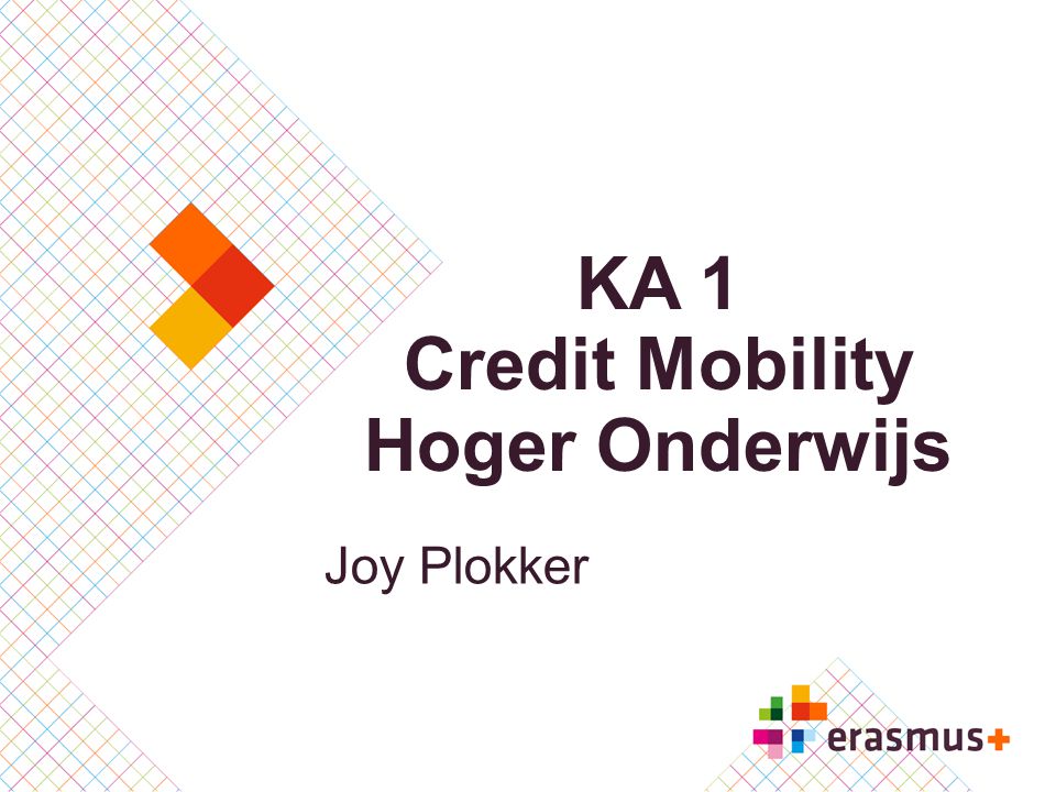 KA 1 Credit Mobility Hoger Onderwijs Joy Plokker