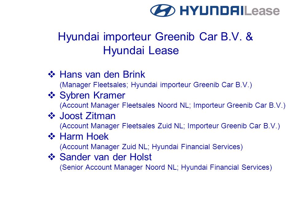Hyundai importeur Greenib Car B.V.