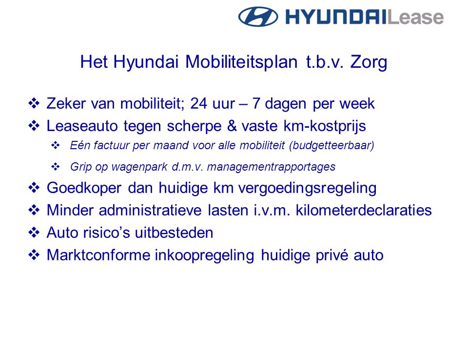 Het Hyundai Mobiliteitsplan t.b.v.
