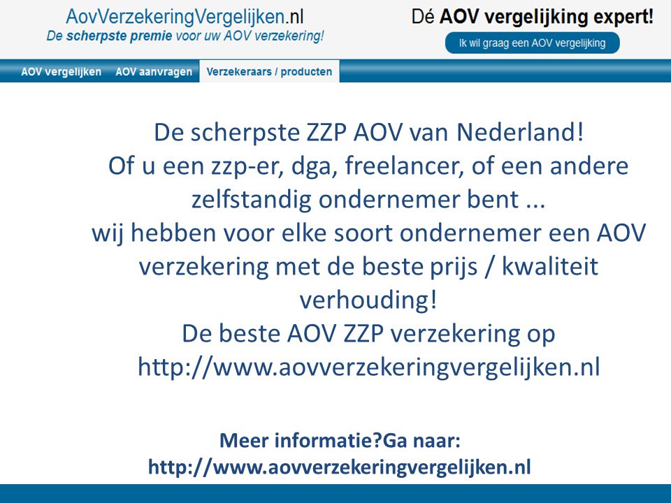 De scherpste ZZP AOV van Nederland.