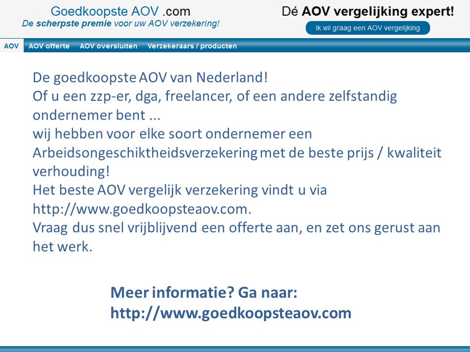 De goedkoopste AOV van Nederland.
