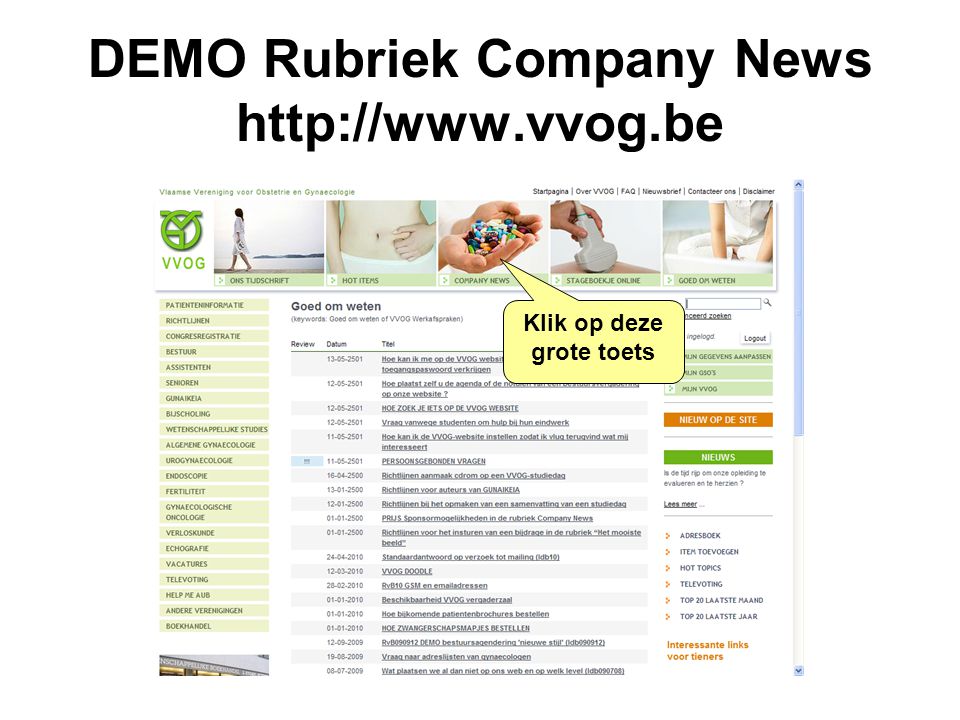 DEMO Rubriek Company News   Klik op deze grote toets