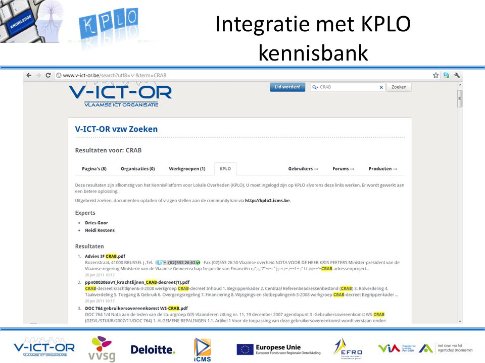Integratie met KPLO kennisbank