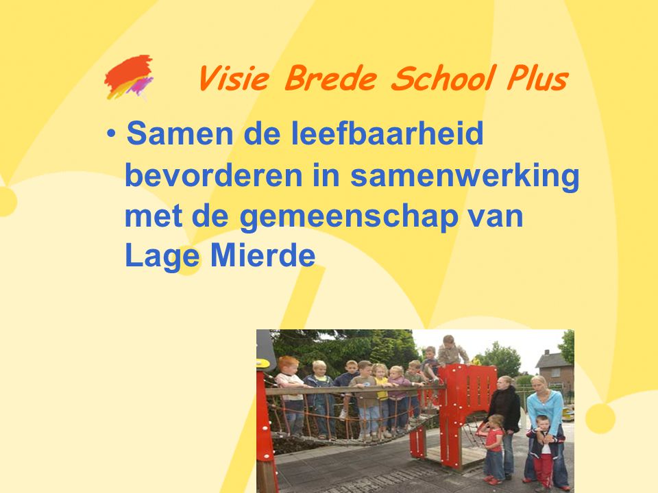 Visie Brede School Plus • Samen de leefbaarheid bevorderen in samenwerking met de gemeenschap van Lage Mierde