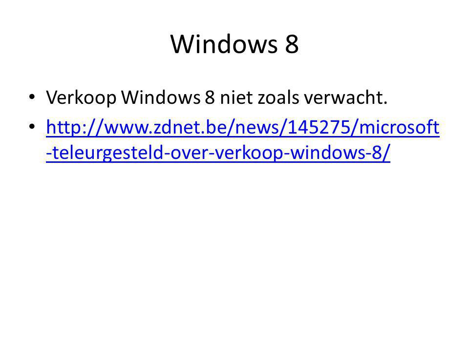 Windows 8 • Verkoop Windows 8 niet zoals verwacht.
